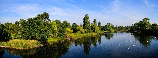 The Serpentine Lake in Hyde Park, within walking distance from Bayswater