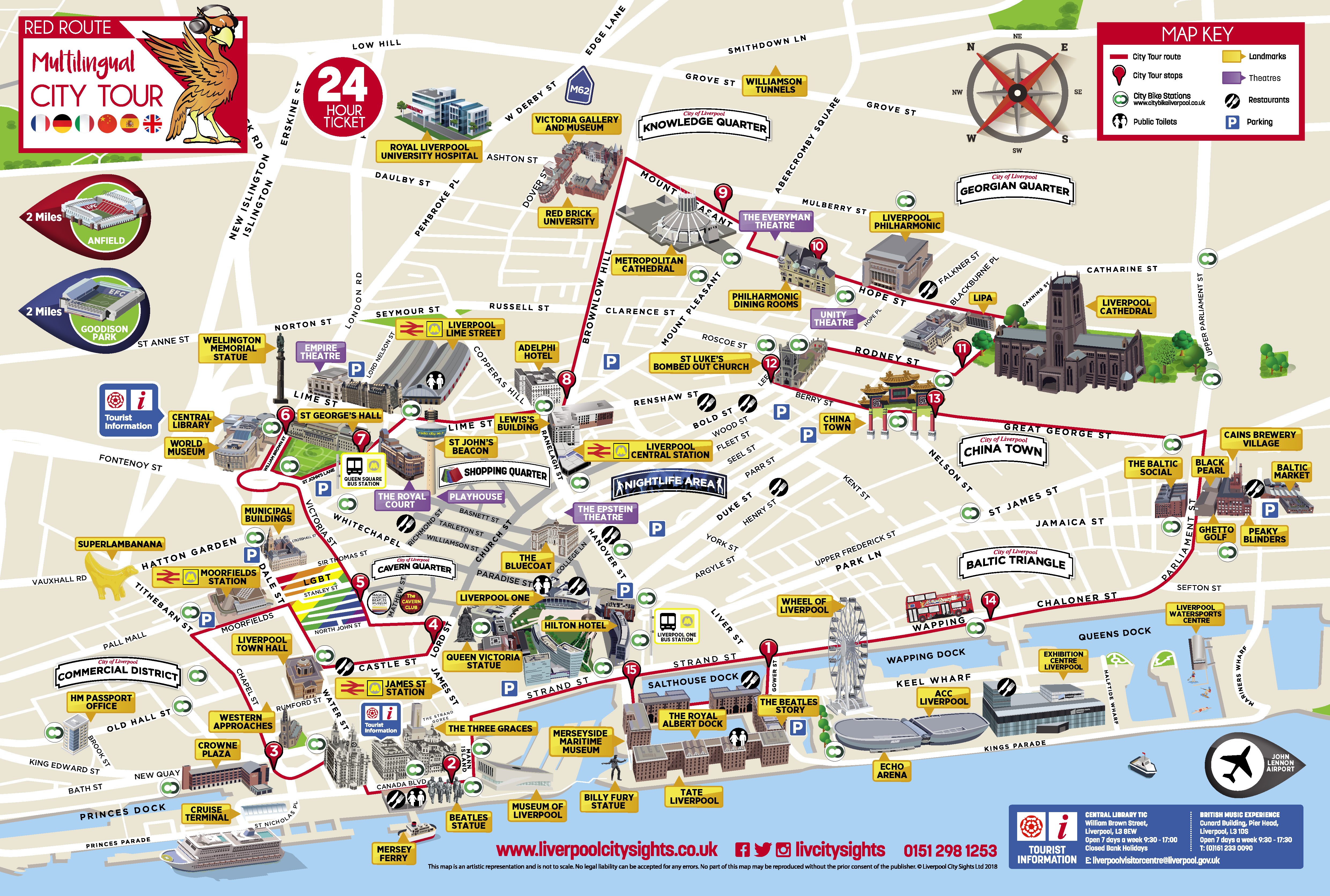 liverpool city tour bus route