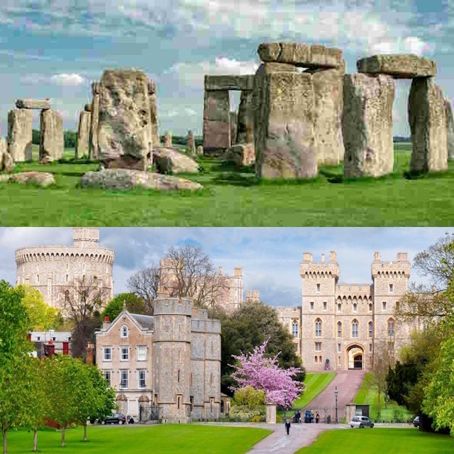 Stonehenge and Windsor Castle 640