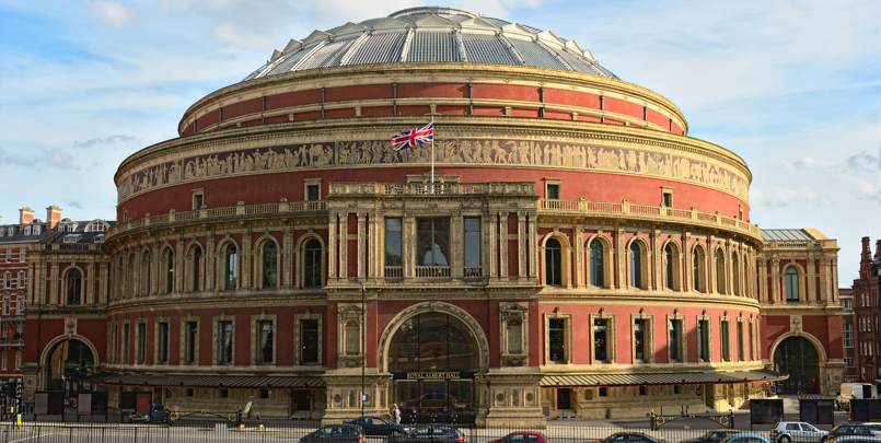 Royal Albert Hall, London, England, UK, in late afternoon daylight